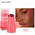 PECOLOVERS 3-in-1 Long-Lasting Waterproof Blush Stick - Jelly Texture, Fragrance-Free, Radiant Finish, Eyes & Cheeks Zpaxo 03