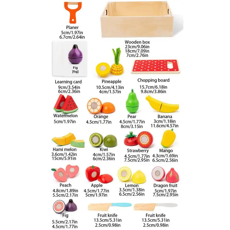 Wooden Play Food Set Colorful Play Kitchen Food Toy Wooden Educational Toys Learning Flashcard Set Play Kitchen Accessories For Zpaxo