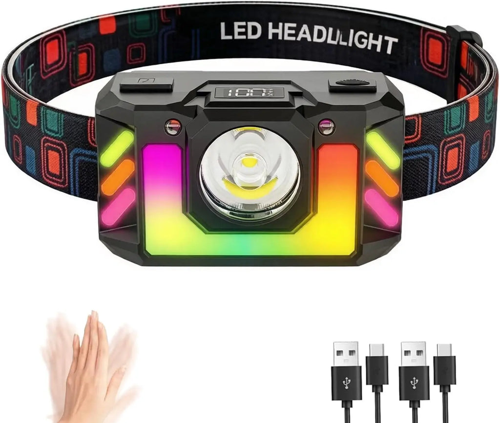 POCKETMAN Rechargeable LED Headlamp – RGB & Sensor Control