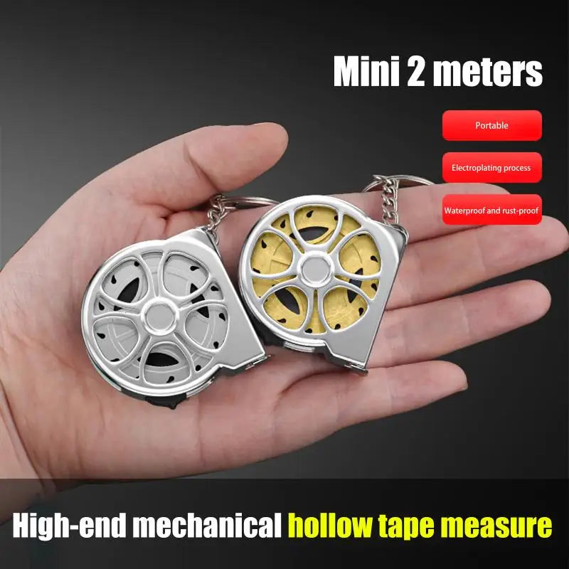 Mini Hollow Pocket Tape 2M Metric Tape Measure Stainless Steel Retractable Metric Ruler Portable Measure Home Measuring Tools Zpaxo