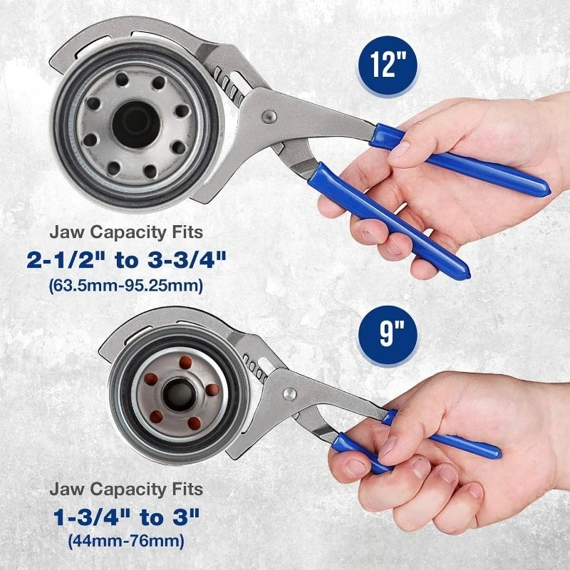 9" & 12" Adjustable Oil Filter Wrench Pliers – Cars & Trucks