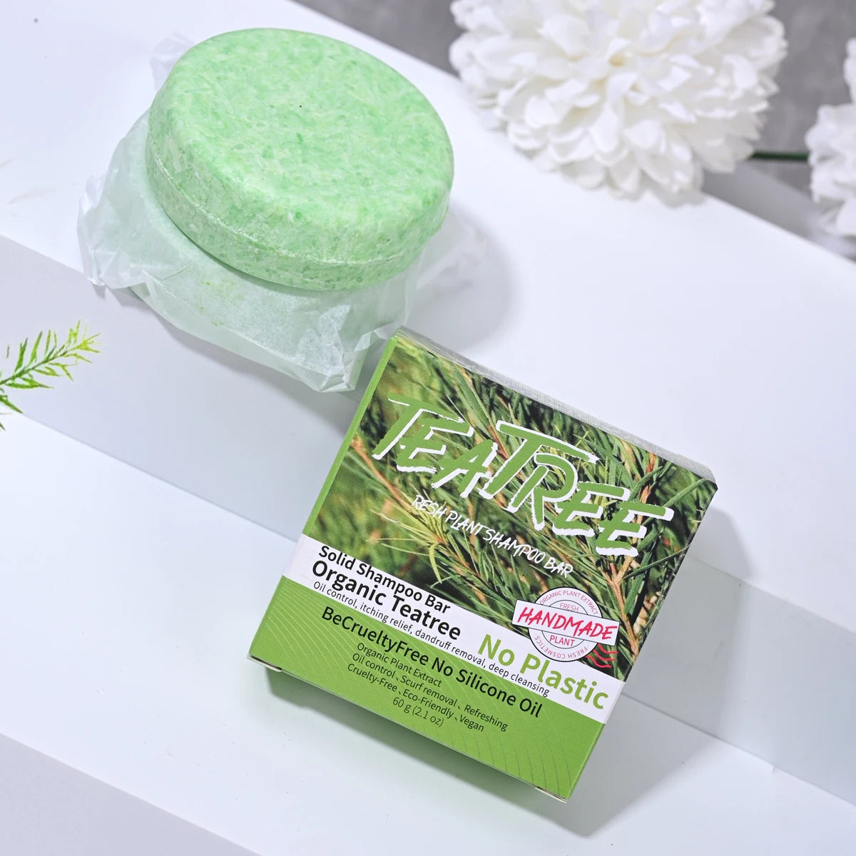 Tea Tree Oil Handmade Soap & Solid Shampoo Bar – Oil Control Solid Shampoo Bar Zpaxo