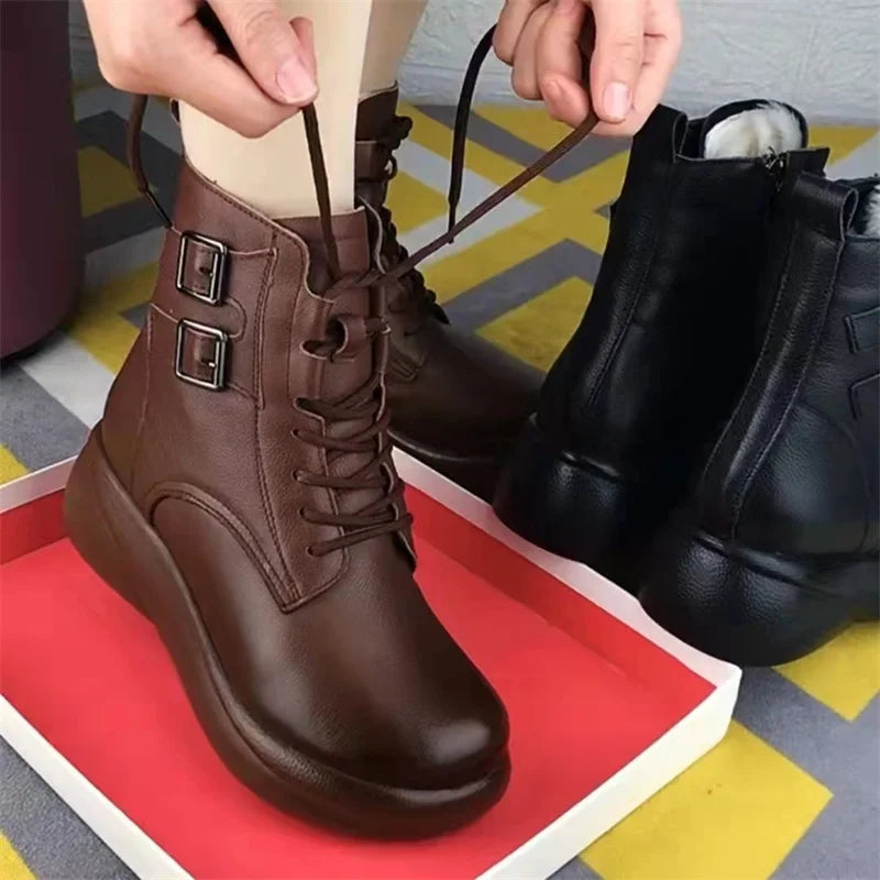 Women's Boots 2023 Autumn Winter Fashion England Ankle Retro Ladies Zpaxo