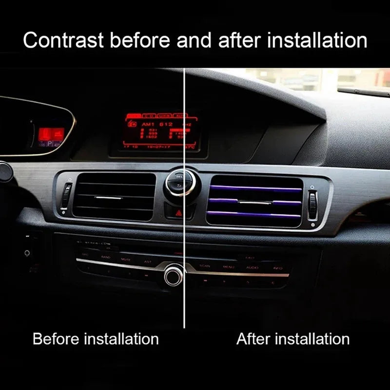 U-Shape Car Air Vent Trim Strips – 10/20PCS Chrome Decor