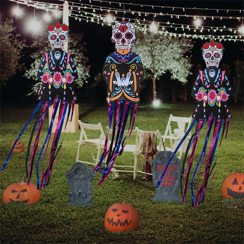 Day of the Dead Skeleton Couple Porch Flag – Halloween Decor