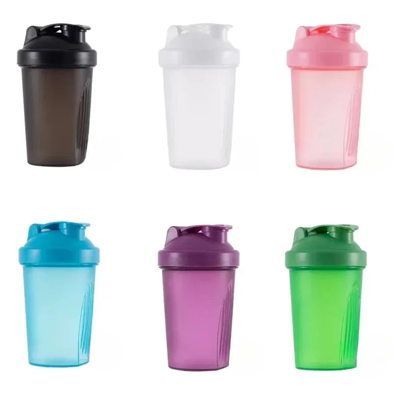 Hot 1-7PCS 400ML Blender Shaker Bottle with Scale Protein Shakes Leakproof for Powder Workout Gym Sport Mixing Cup Water Bottle Zpaxo as show 6PCS
