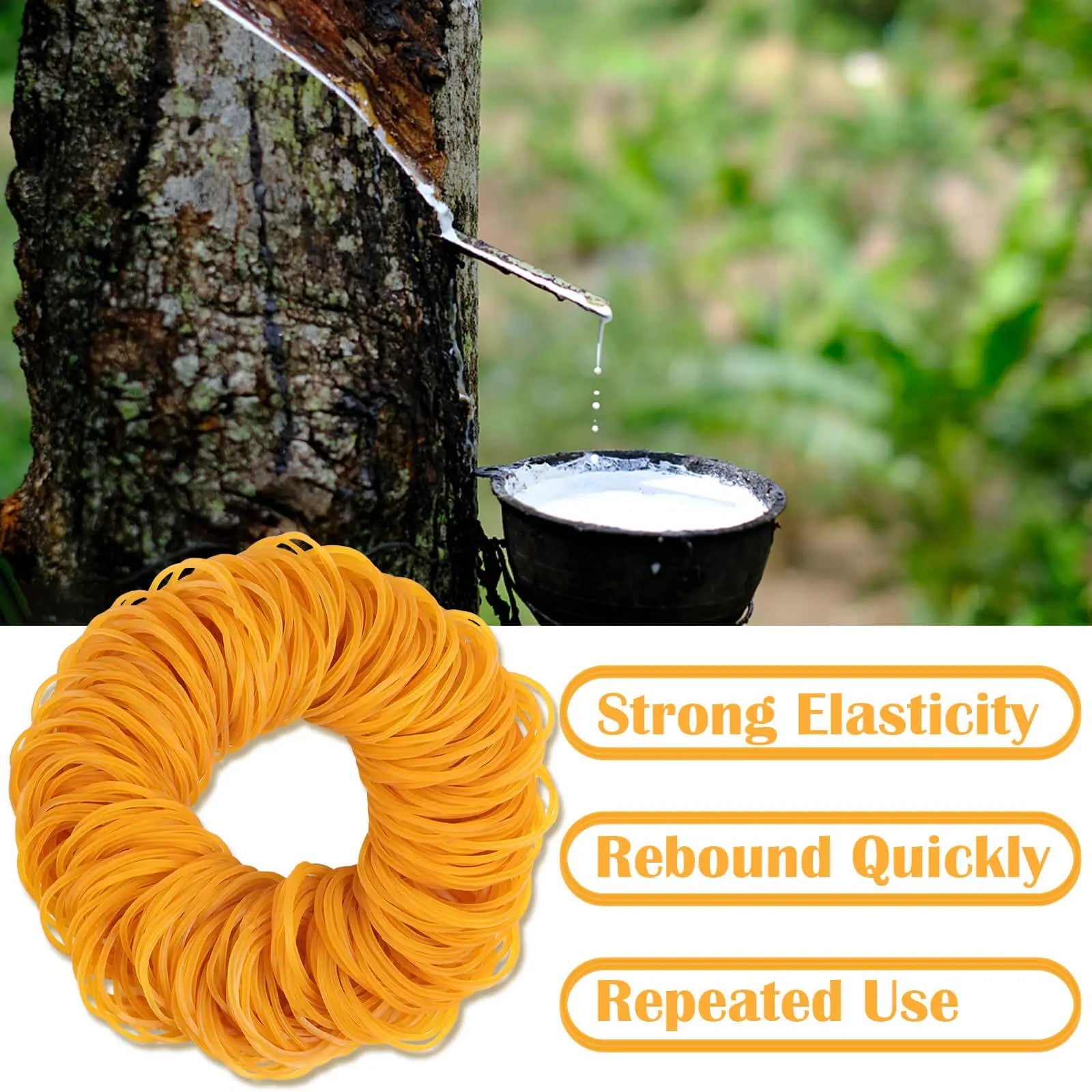 100/300/1000 Pcs Rubber Bands High-elasticity Durable High-temperature Resistant Yellow Rubber Band For Office School Supplies Zpaxo