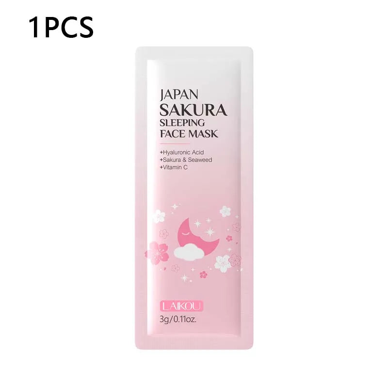 1 Moisturizing Facial Mask Sakura Snail Seaweed Face Sleeping Cream Zpaxo Sakura 1Pcs