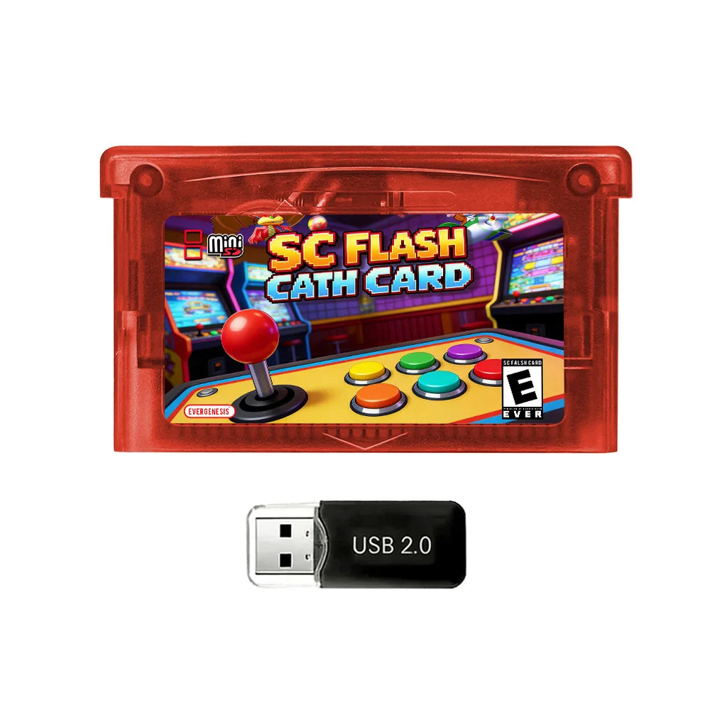 New 5000 in 1 SCFW V2.0 Mini SC Flash Card with 8G TF Card & Adapter for GBA GBC GB NES NDS Game Card Game Console Accessories Zpaxo Red No 8G