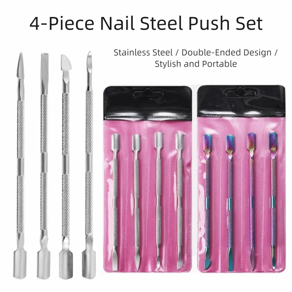 Stainless Steel Cuticle Pusher Double-sided Beveled Dead Skin Remover Zpaxo