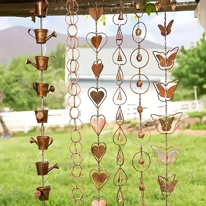 Enchanting Metal Butterfly Wind Chime Rain Chain Garden Art Indoor