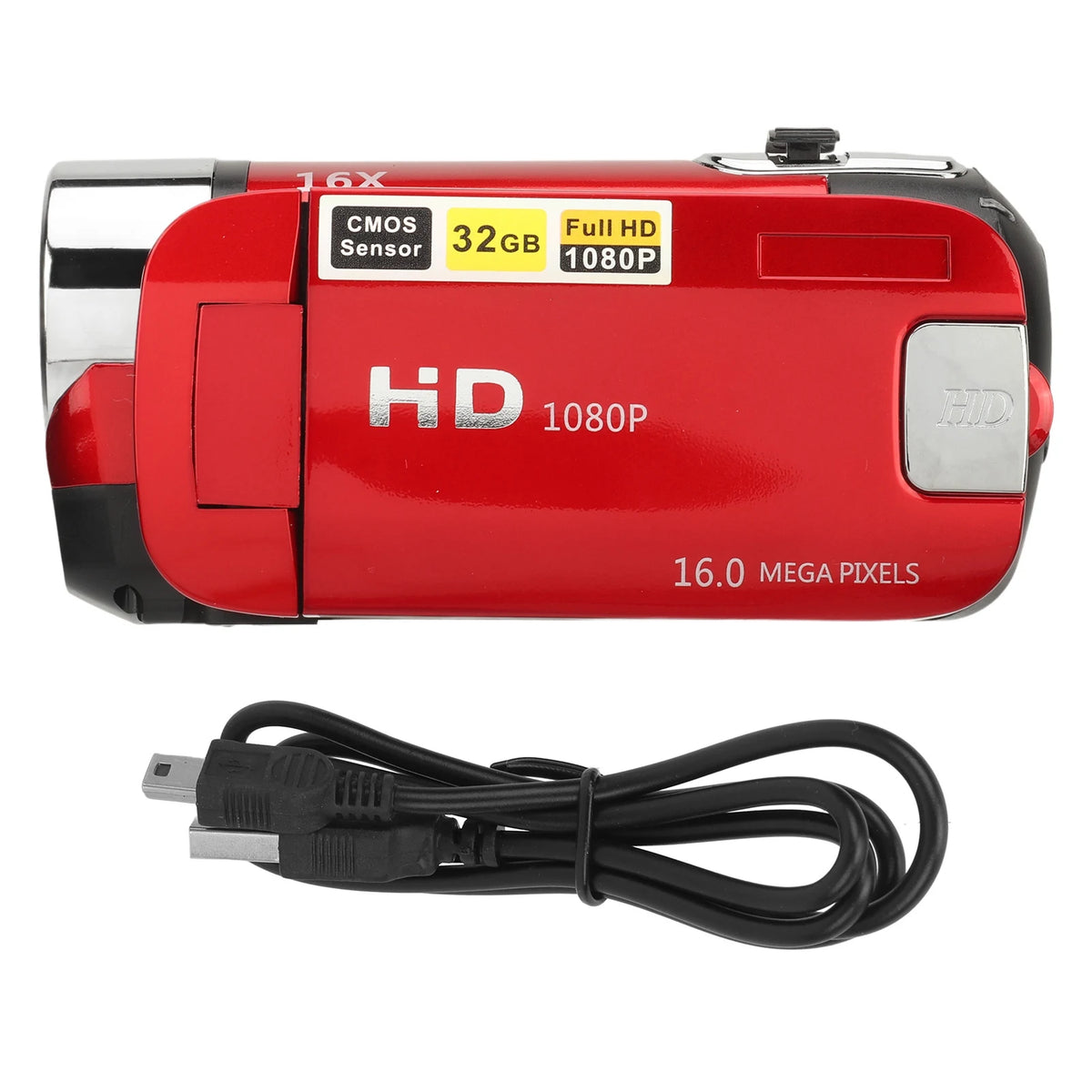 16MP Digital Camera Video Recorder USB Port Connection 1080P Zpaxo Red