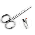 Mini Stainless Steel Portable Curved Mustache Eyebrow Nose Ear Hair Remover Scissor Trimmer Safety Tips Nail Cuticle Cutter Zpaxo Round tip