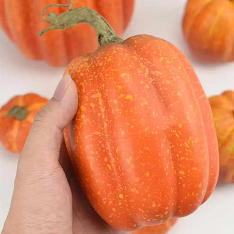 7 PCS Artificial Fake Pumpkin Decorative Foam Pumpkin Figurine Realistic Multifunctional for Table Centerpieces Decoration Zpaxo
