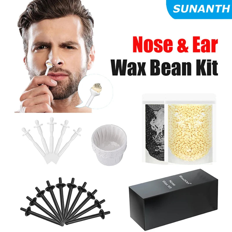 Portable Nose Hair Removal Wax Kit Paper-Free Cleaning Wax Set For Men And Women Wax Bean Nose and Ear Hair Removal Kit Zpaxo