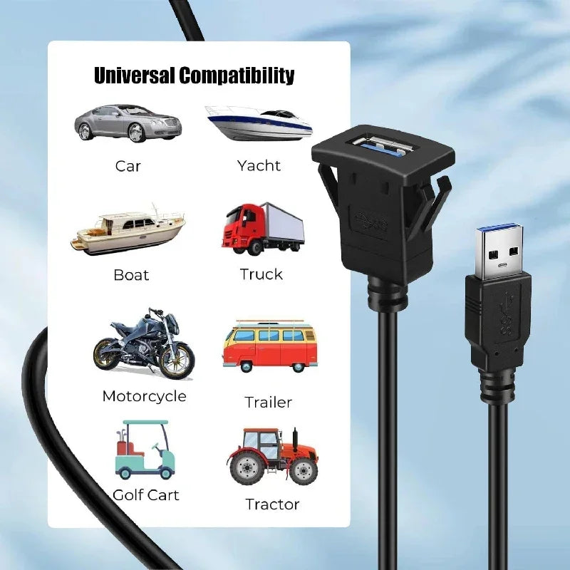 USB 3 0 Panel Embedded Car Bracket Extension Cable Suitable Truck
