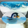 Creative Self-adhesive Cute Penguin Toilet Stickers Waterproof Bathroom Decals Decoration Zpaxo Default Title