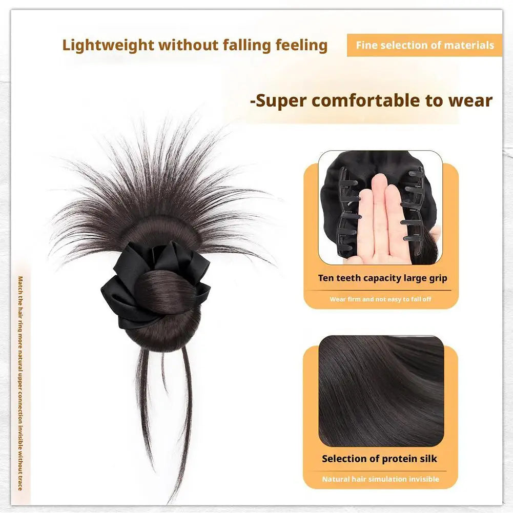 Feather Ball Hair Bun Clip – Messy Synthetic Scrunchie Hairpiece Hair Bun Clip Zpaxo