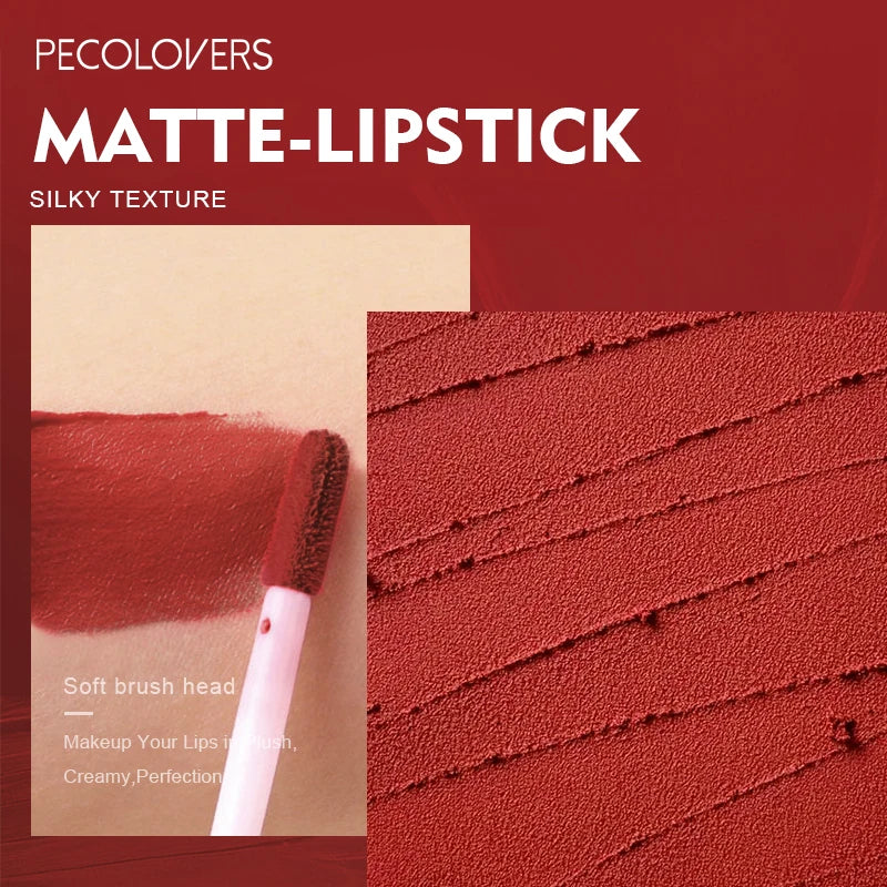 Velvet Mate Nude Brown Red Lip Gloss Lint Matte Liquid Lipstick Waterproof Long Lasting Tube Makeup Cosmetic Lipsticks Lipgloss Zpaxo