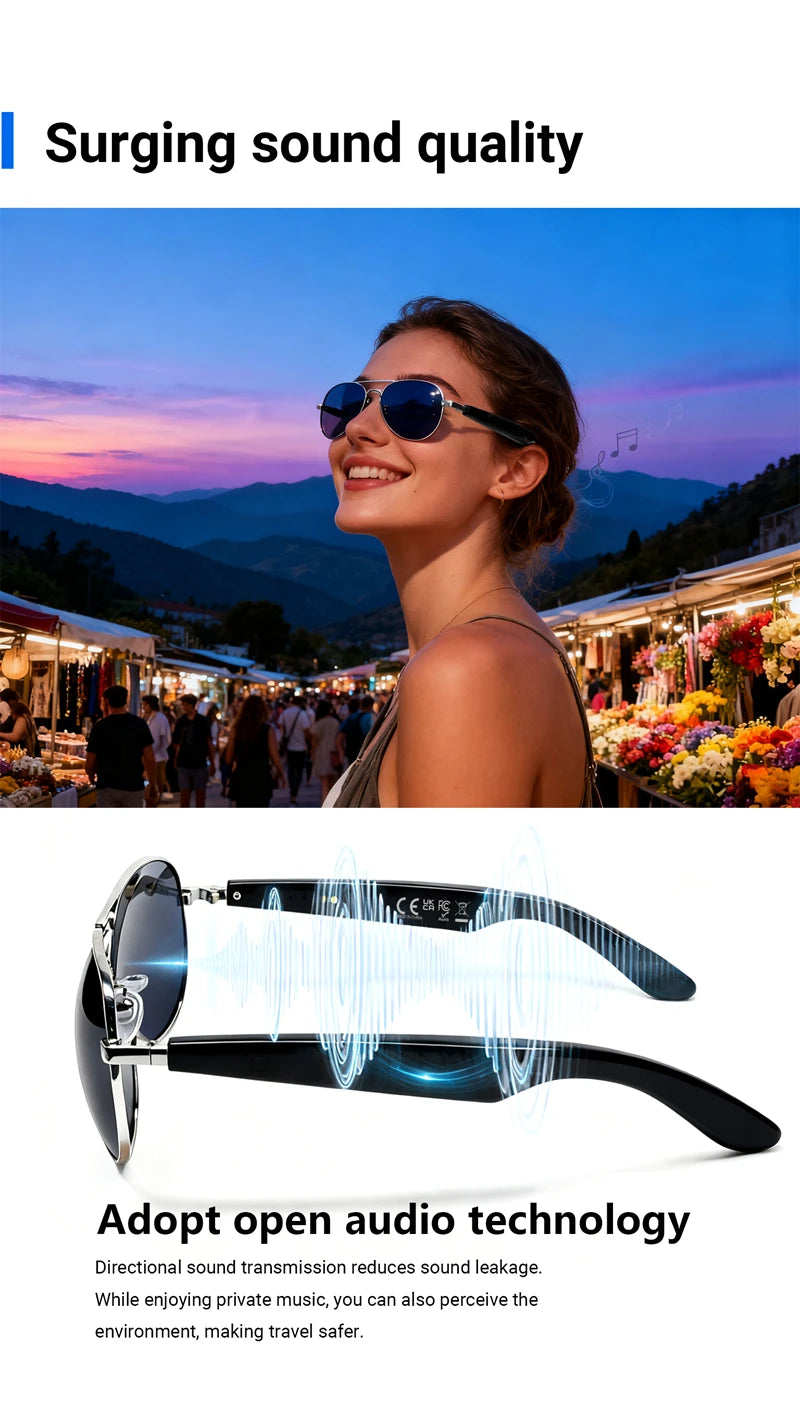 2026 New 800W Pixel Camera Smart Glasses Video Recording AI Photo Recognition Bluetooth Call Voice Translation Sunglasses Man Zpaxo