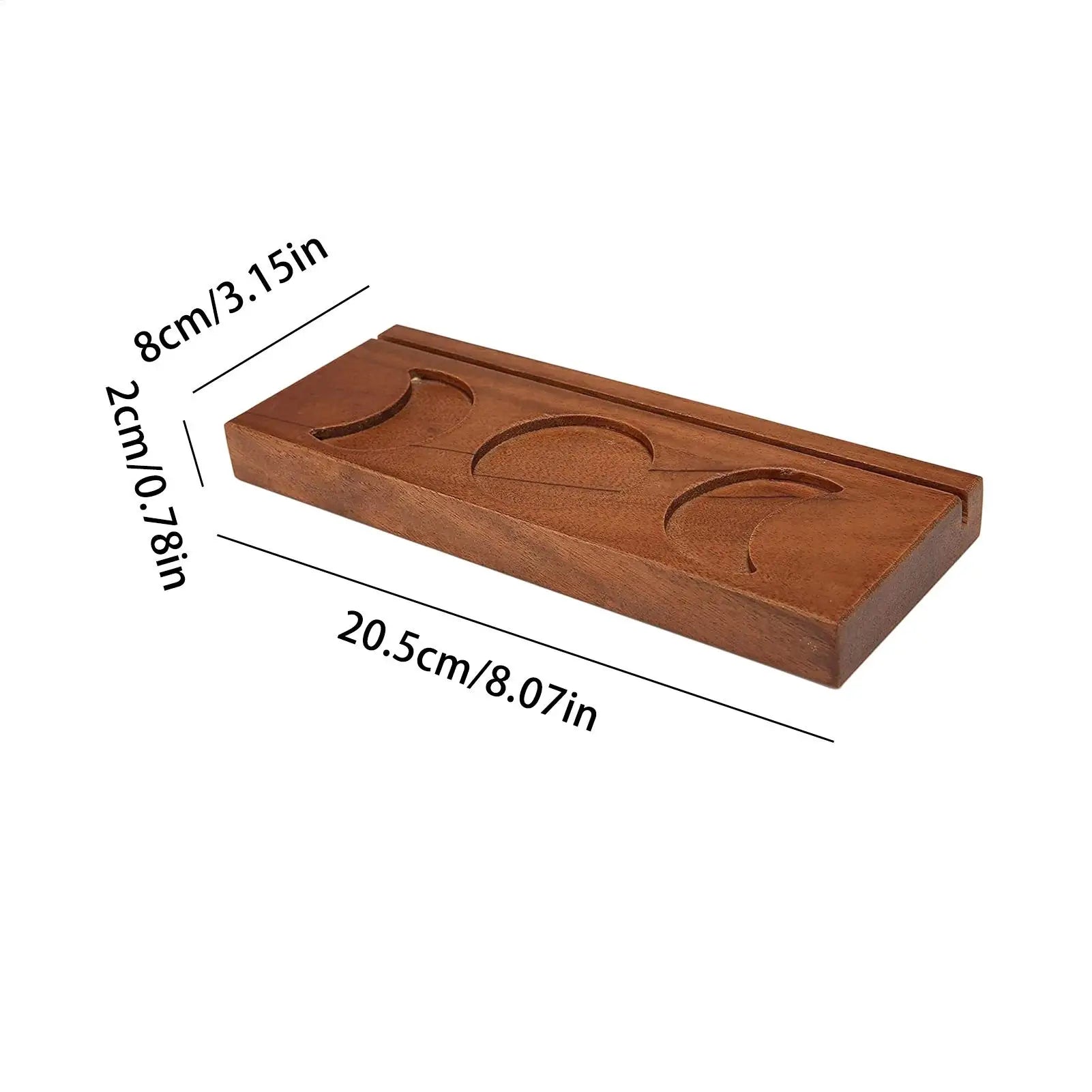 Tarot Card Stand Wooden Spiritual Candle Tray Moon Phase Design