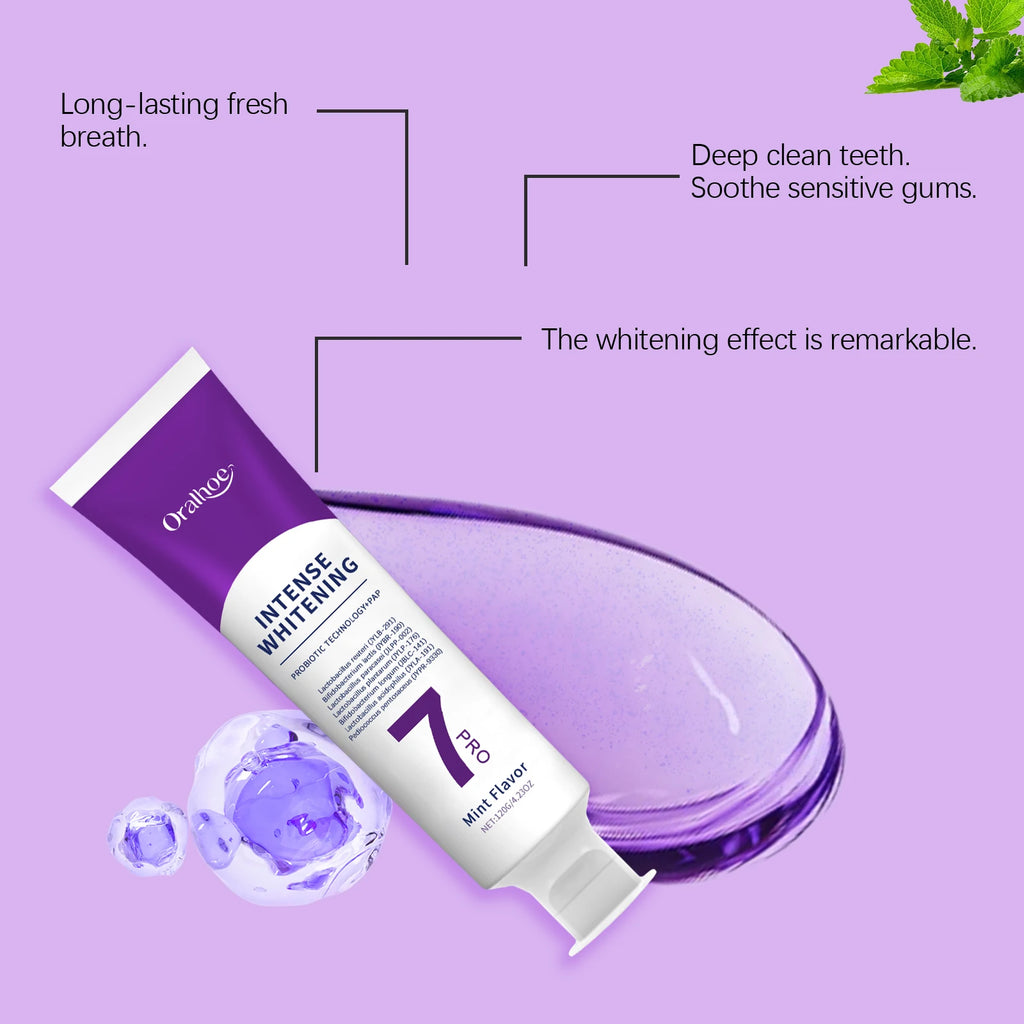 Purple Hydroxyapatite Whitening Toothpaste Removal Plaque Stain Dental Bleaching Cleaning Oral Hygiene Fresh Breath Toothpaste Zpaxo