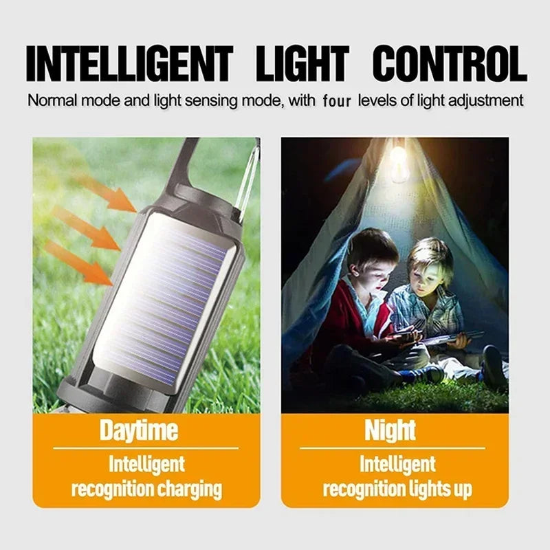 Solar Rechargeable LED Camping Lantern | Portable Hook Lamp