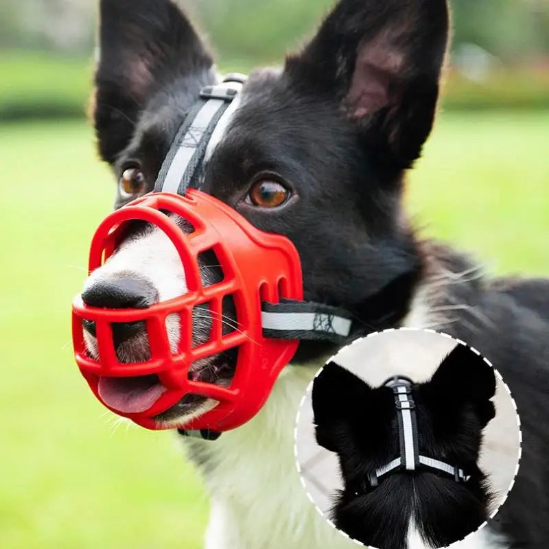 Pet Reflective Breathable Basket Muzzle Guard Against Biting And Barking Medium And Large Dog Mask Anti-barking Muzzle For Pets Zpaxo