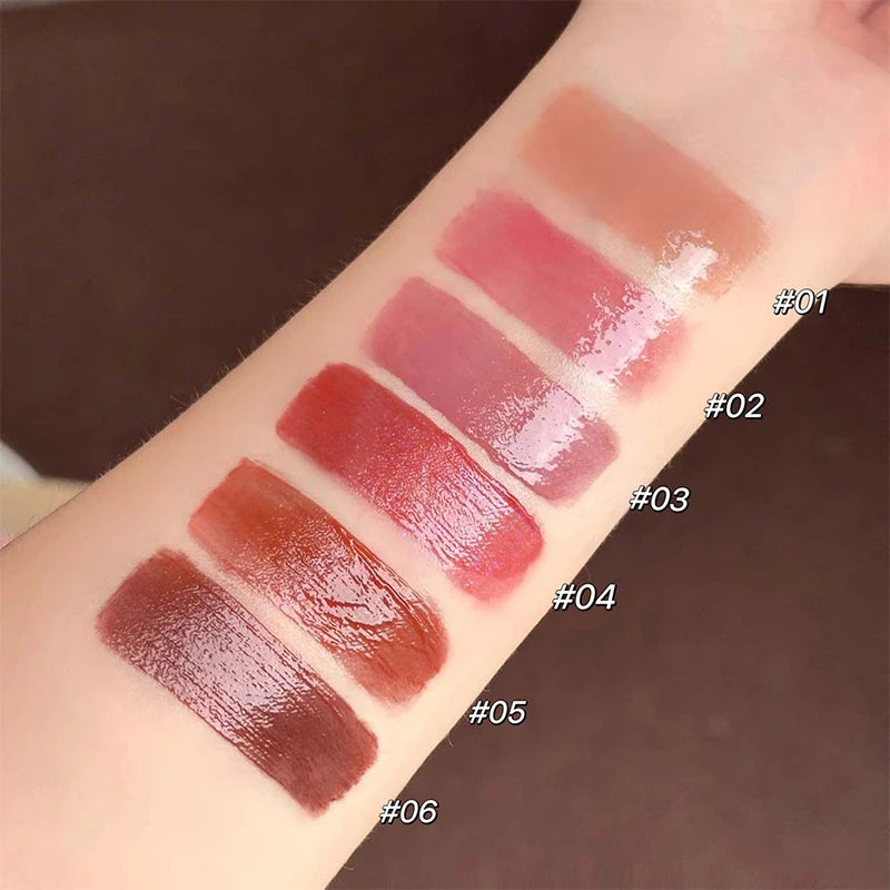 Water Light Mirror Lip Gloss Lasting Moisturizing Lightweight Lip Glaze Fine Sparkling Liquid Lipstick Nude Lip Makeup Cosmetics Zpaxo