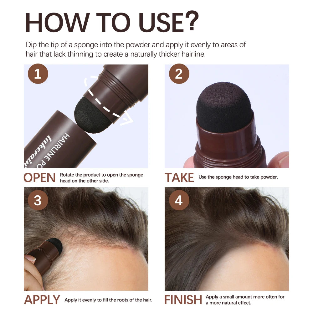 Waterproof Sweat-proof Hairline Powder Long Lasting Natural Hair Shadow Forehead Hair Gaps Coverage Makeup Zpaxo