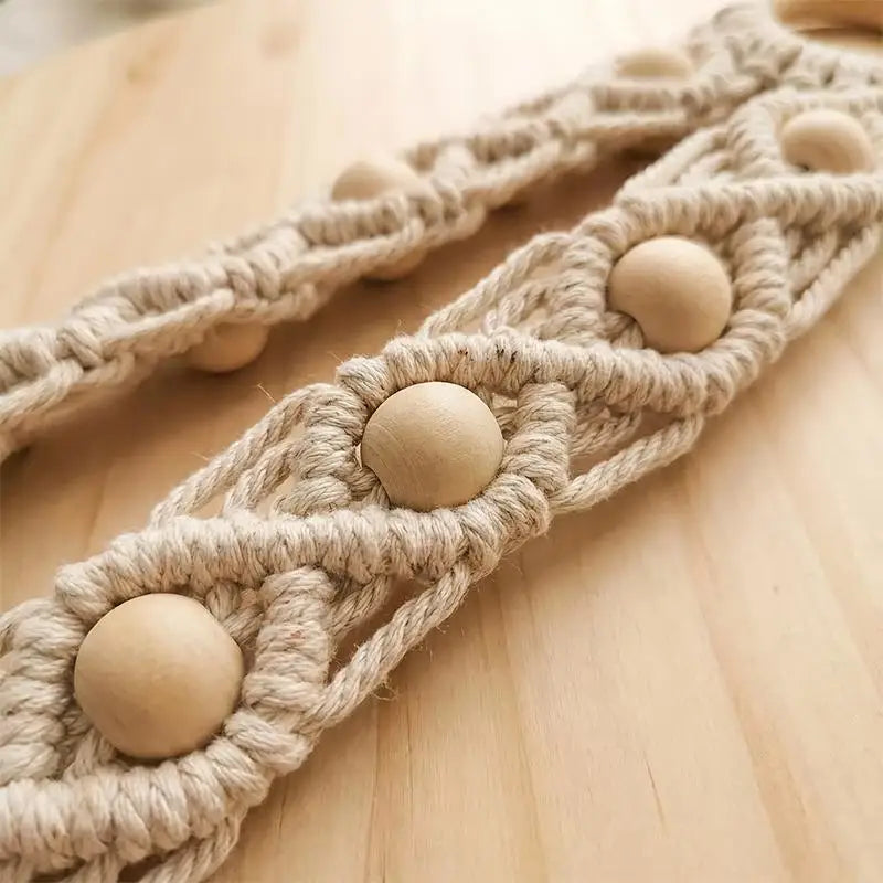 Handmade Woven Tapestry Towel Rack Wall Hanging Organizer Bohemian Zpaxo
