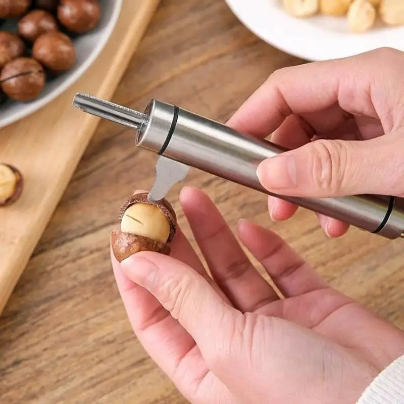2 In 1 Manual Stainless Steel Nut Cracker Mechanical Sheller Walnut Nutcracker Fast Opener Kitchen Tools Fruits And Vegetables Zpaxo Default Title