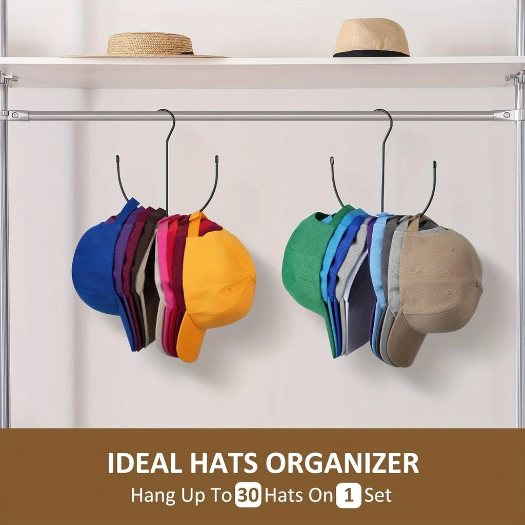 1pc Durable Stainless Steel Hat Rack - Holds 20+ Caps, Space-Saving Design, Easy Install for Closet & Door Zpaxo