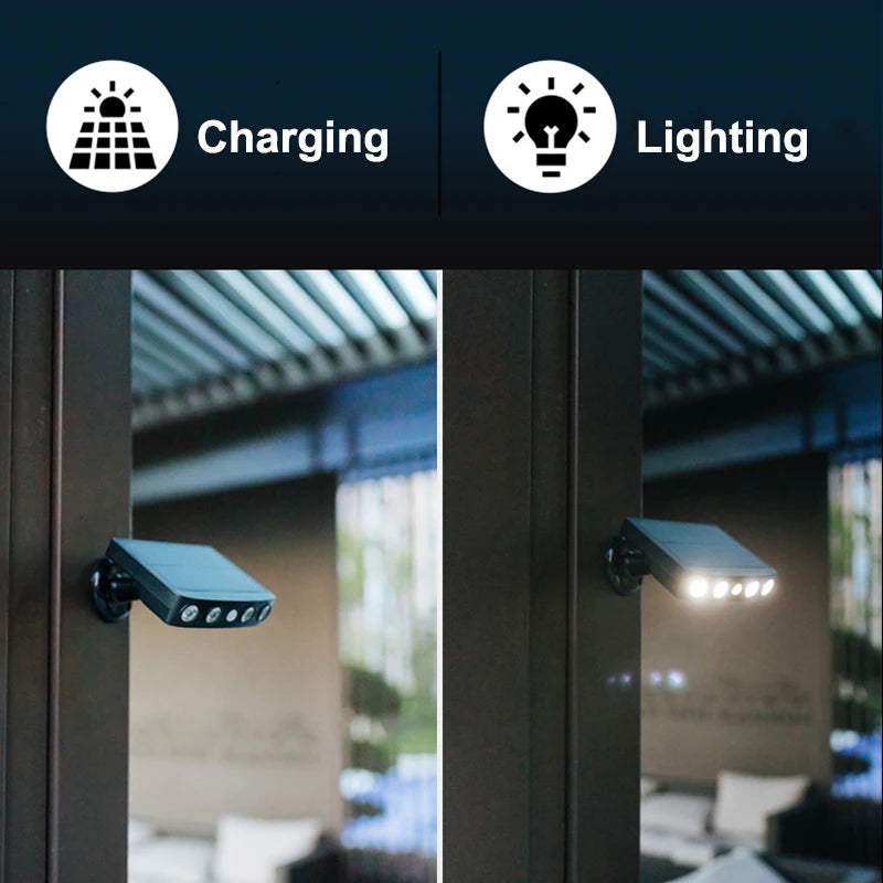 Outdoor Solar Wall Led Lights Motion Sensor Mount Waterproof Powered Zpaxo