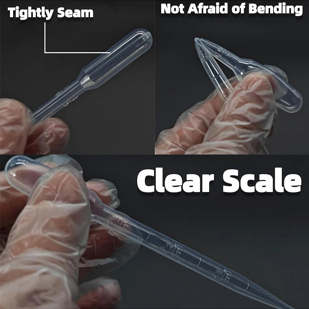 10/100Pcs Plastic Pipettes 3ml Transparent Transfer Pipette Droppers Epoxy Resin Casting Scientific Experiment Liquid Extraction Zpaxo