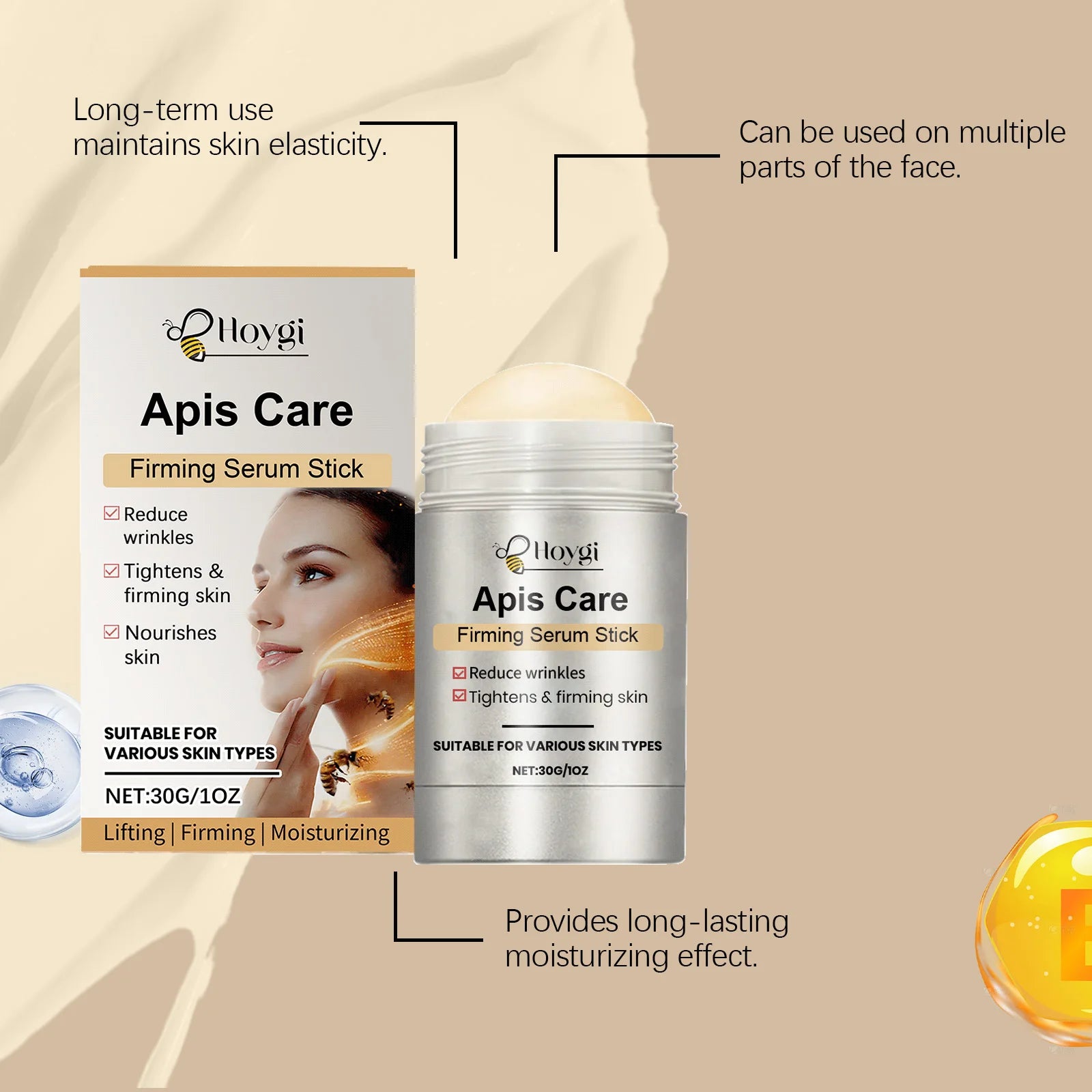 Bee Venom Anti-Wrinkle Essence Stick – Firm & Brighten Skin Anti-Wrinkle Serum Stick Zpaxo