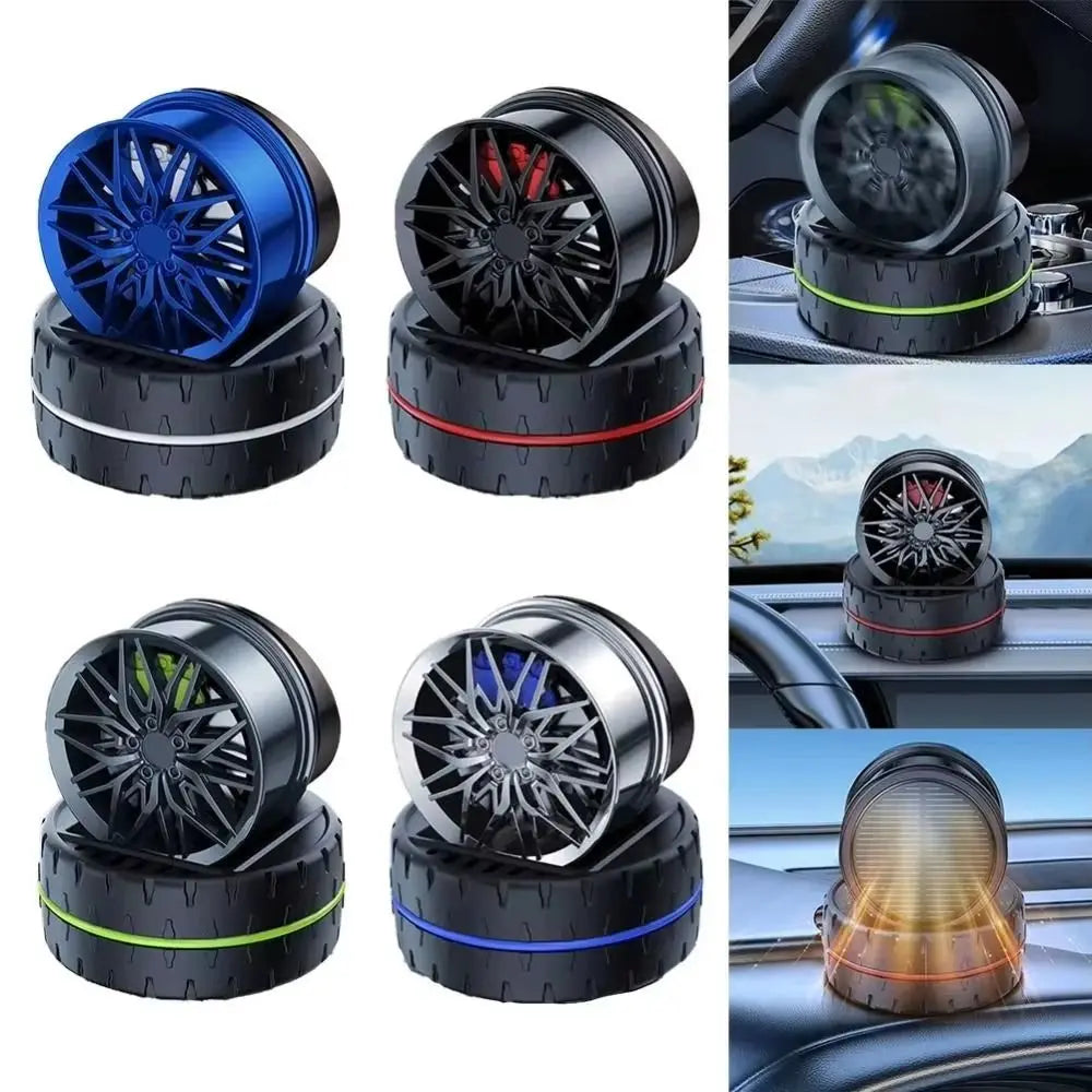 Wheel Hub Design Solar Car Air Freshener Shape Powered Rotating Zpaxo