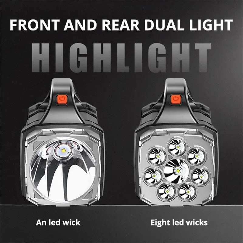 Solar USB Rechargeable LED Flashlight COB Work Light & Power Bank