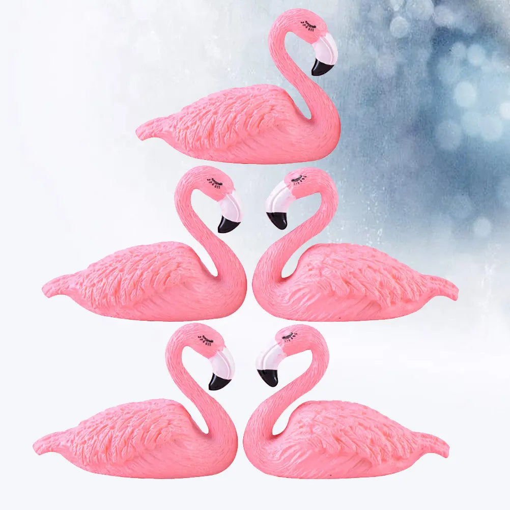 Resin Flamingo Miniatures Pink Vibrant Cake Decoration Party Baking