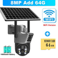 4K 8MP Dual Lens Solar Camera Outdoor Security Wifi Surveillance Zpaxo 8MP WiFi Add 64G