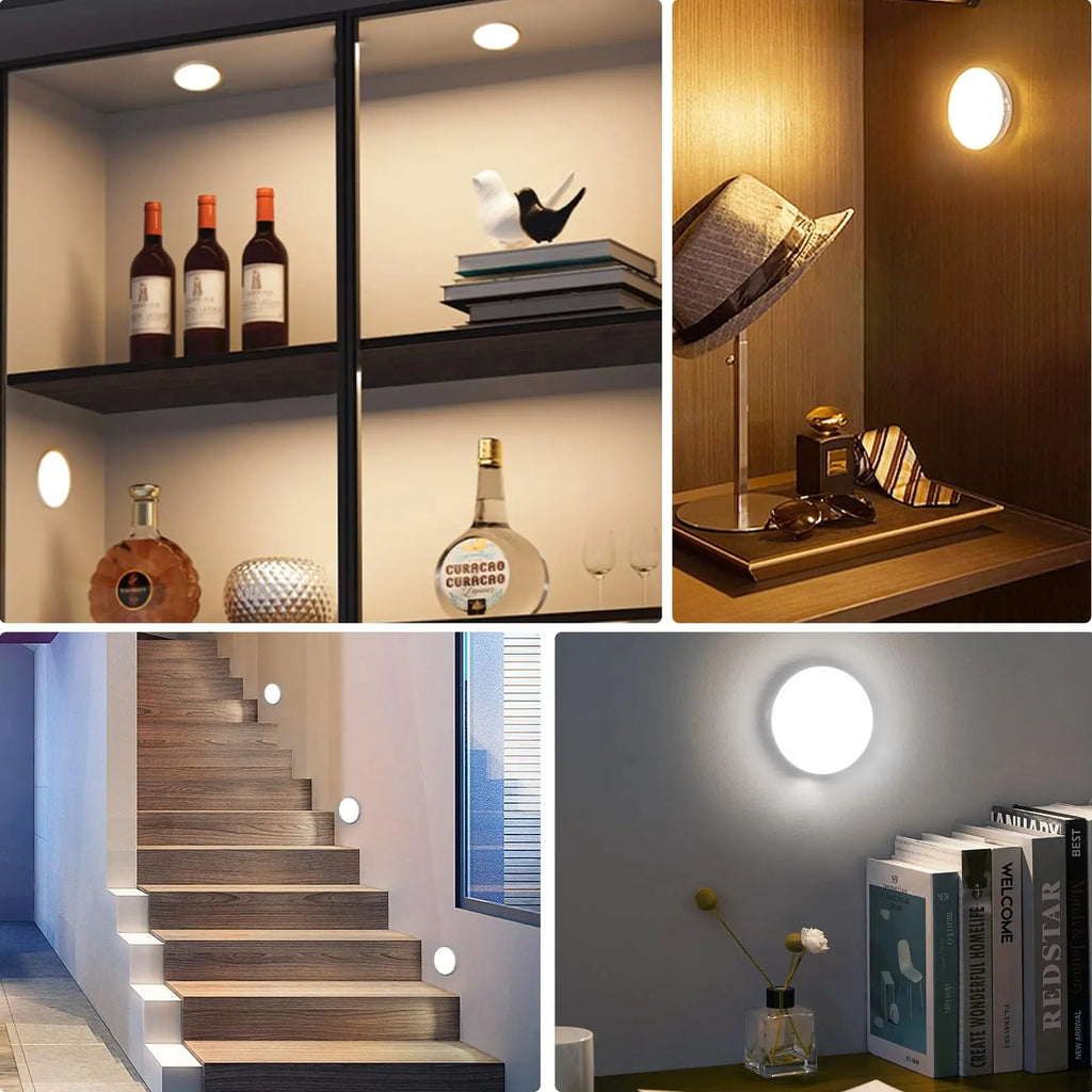 USB Rechargeable LED Night Light with Switch, Motion Sensor Magnetic Wireless Lamp, Warm White No Flicker for Closet Bed Cabinet Zpaxo