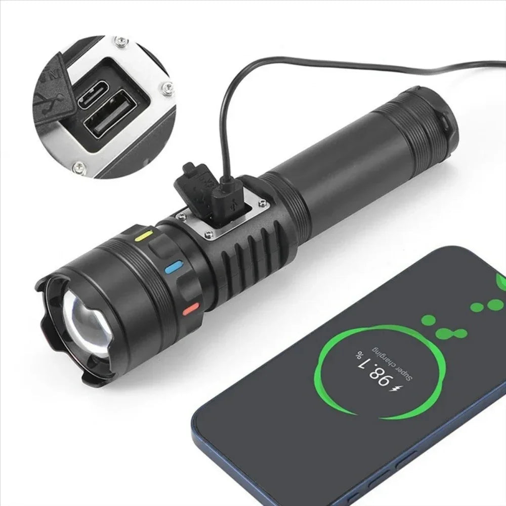 POCKETMAN 3800 Lumen Zoom LED Flashlight – USB Rechargeable Torch
