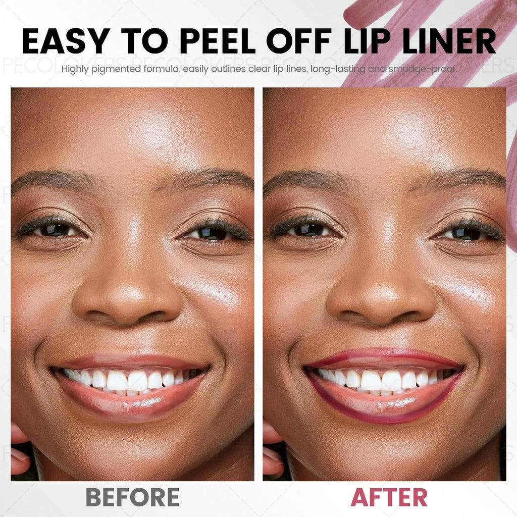 1 pc Waterproof Lip Liner Peel Off Tattoo Lipgloss Waterproof Long Lasting Matte Lip Tint Brown Contour Tear-off Lips Stain Zpaxo