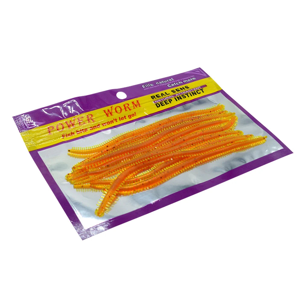 Lot Fishing Lures Lifelike Fishy Smell Soft Worm Freshwater Saltwater