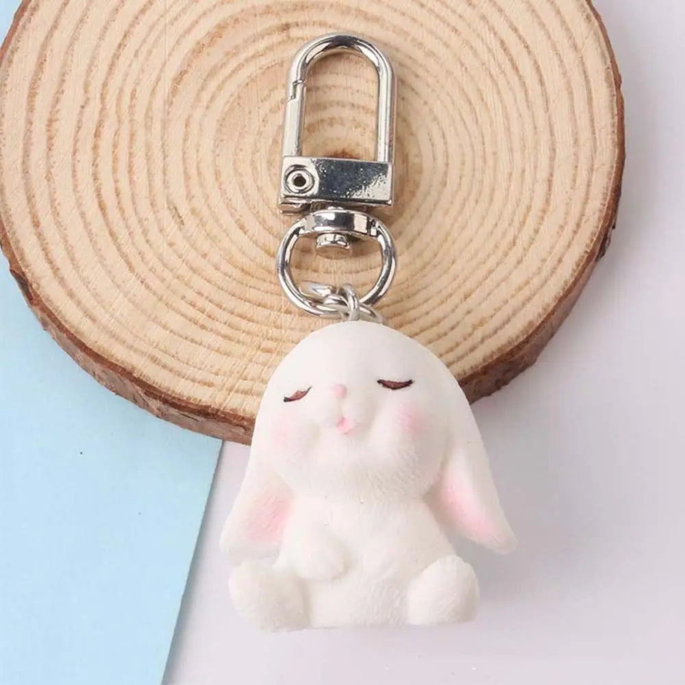 Gift Doll Accessories Resin Bag Trinket Car Pendant Rabbit Key Rings Keyring Ornaments Key Chain Pendant Rabbit Key Chain Zpaxo C