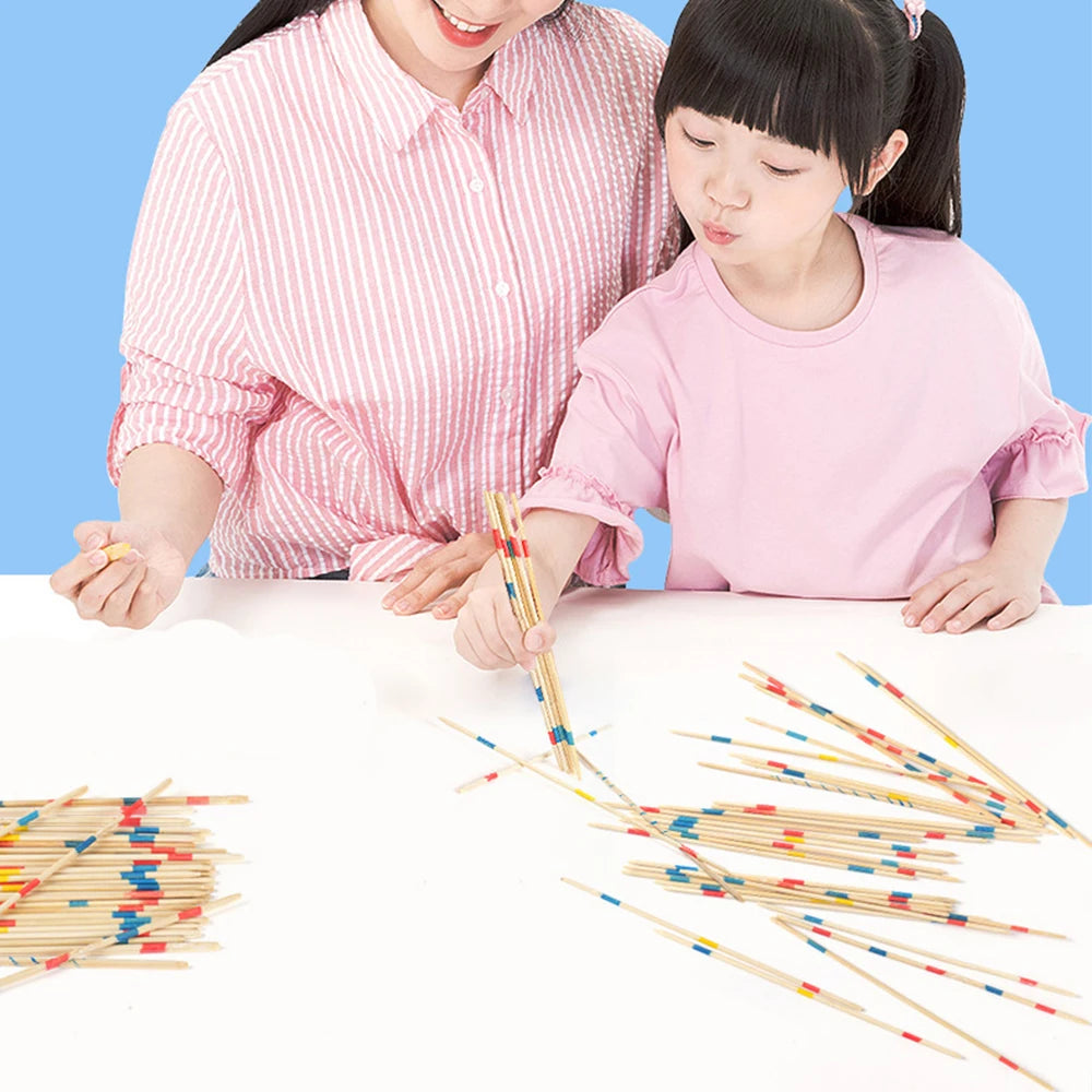 Pick Up Sticks Table Game Wooden Pick up Classic Game Mikado Spiel for Adults Kids Fun Party Family Game Zpaxo