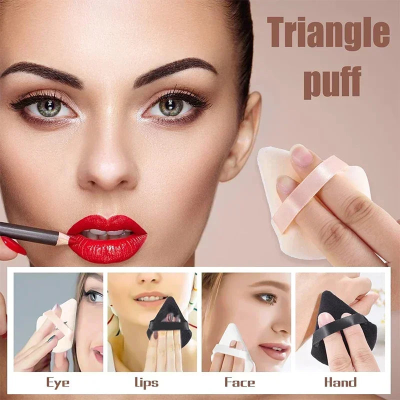 2 Triangle Powder Puff Loose Liquid Cosmetic Soft Plush Makeup