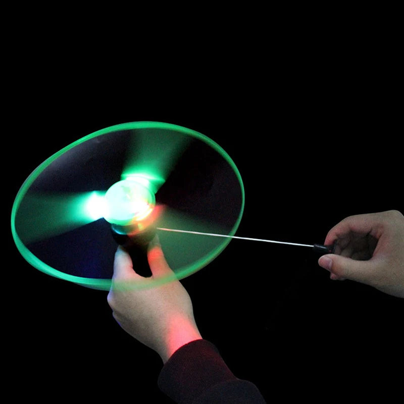 Flying Spinning Luminous Toys Glowing Flyer Kids LED Light Handle