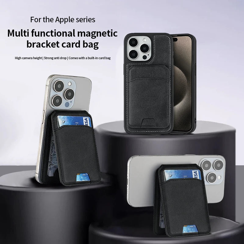 Luxury Phone Bag Cover Accessories Magsafe Magnetic Leather Wallet