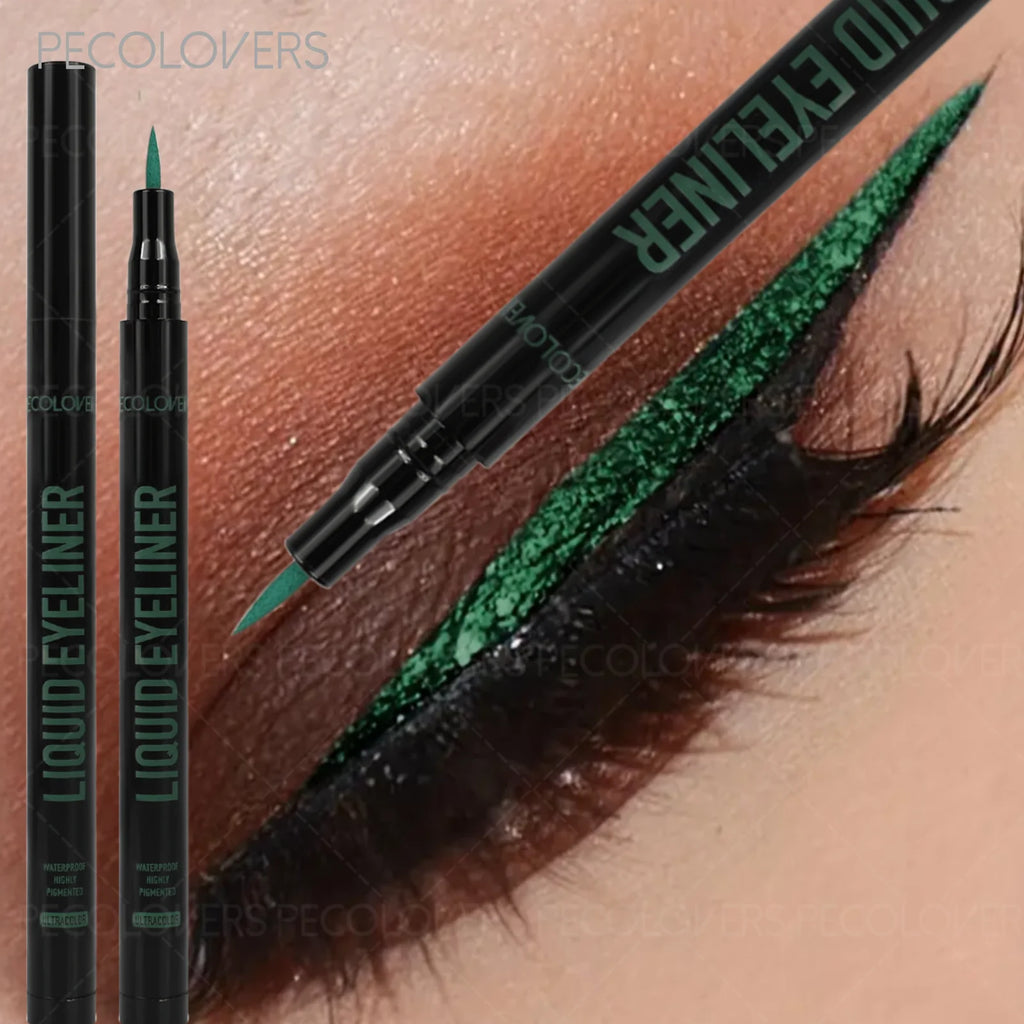 1PC 17 Colors Eyeliner Waterproof and Long-lasting Blue Green Eyeliner Smudge-Proof Colorful Eyeliner Zpaxo